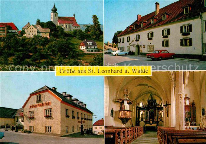 St Leonhard Walde Teilansicht Gasthaus Harreither Koessel Kirche Sankt Leonhard