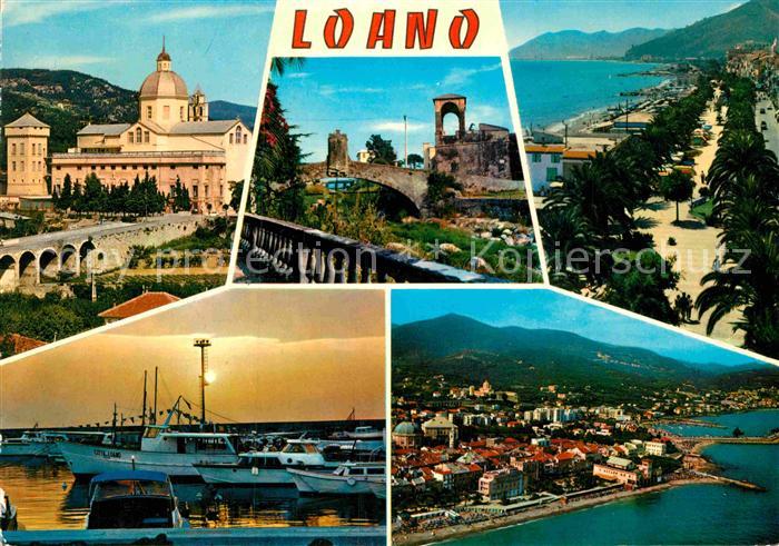 Loano Hafen Kirche Panorama Bruecke