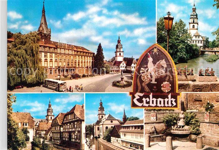 Erbach Hunsrueck Brunnen Kirche Denkmal Fachwerkhaeuser