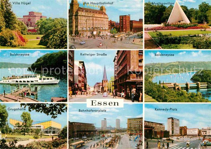 Essen Bad Villa Huegel Baldeneysee Grugahalle Bahnhofsvorplatz Hauptbahnhof Kenn