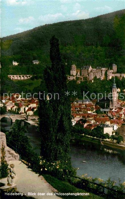 Heidelberg Neckar Blick ueber das Philosophengaertchen