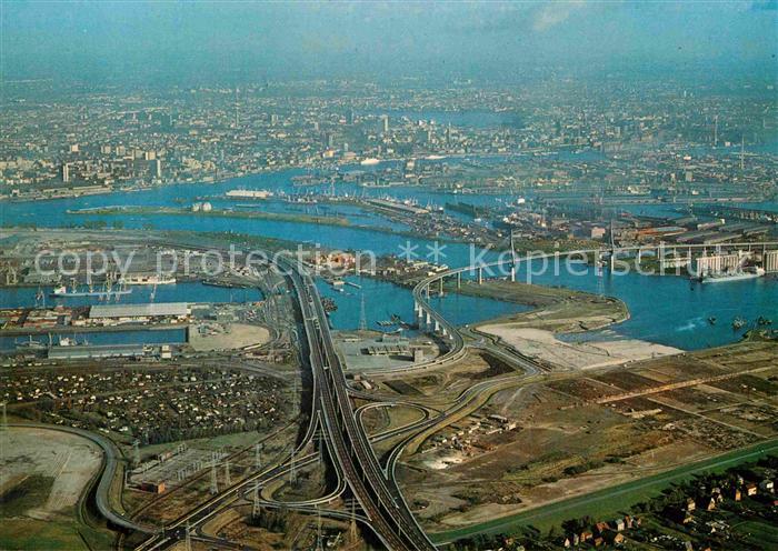 HAMBURG CITY Koehlbrandbruecke Fliegeraufnahme