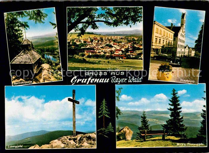 Grafenau Niederbayern Rachelkapelle Panorama Stadtplatz Lusengipfel Rachelgipfel
