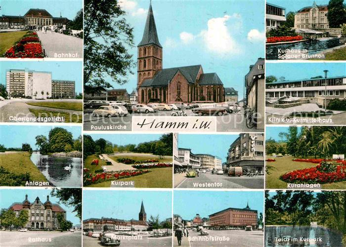 Hamm Westfalen Bahnhof Oberlandesgericht Pauluskirche Kurhaus Klinik Anlagen Kur