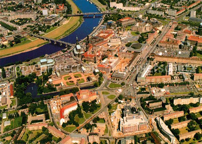DRESDEN Elbe Fliegeraufnahme Altstaedter Seite