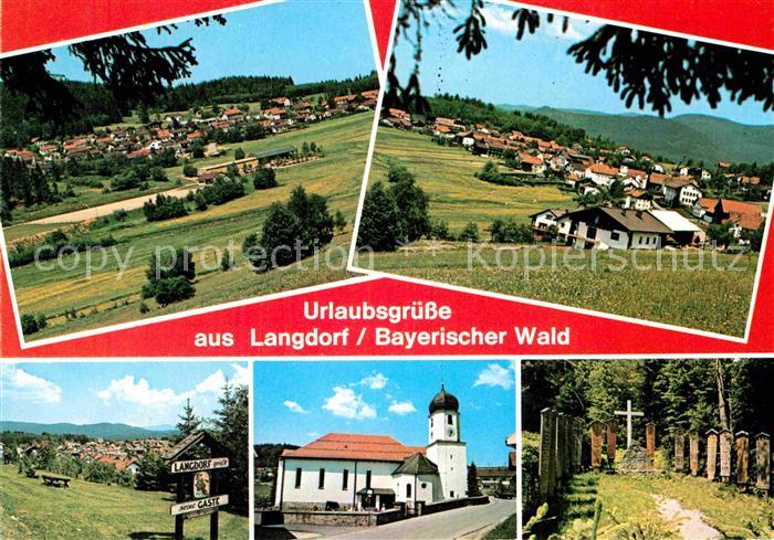 Langdorf Regen Panorama Kirche Friedhof