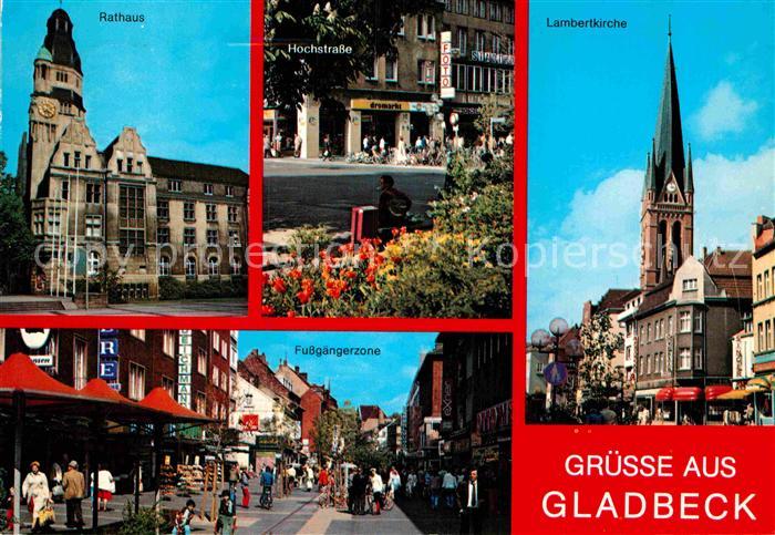 Gladbeck Rathaus Hochstrasse Lambertikirche Fussgaengerzone