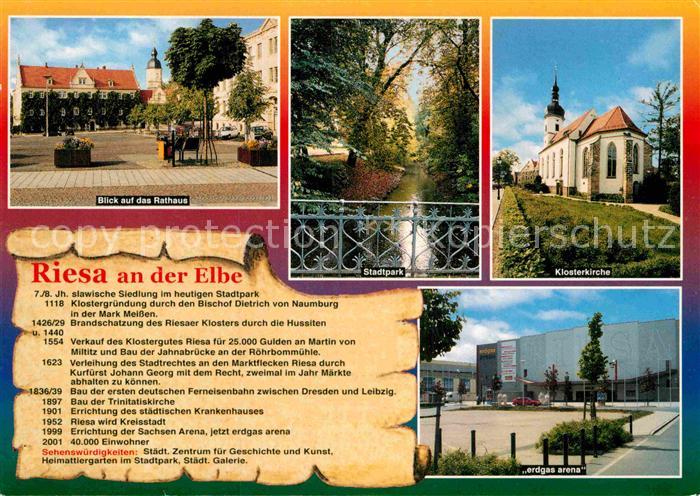 Riesa Sachsen Rathaus Stadtpark Klosterkirche Erdgas Arena