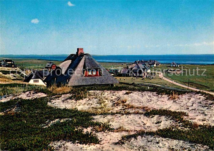 Insel Sylt Friesenhaeuser am Watt