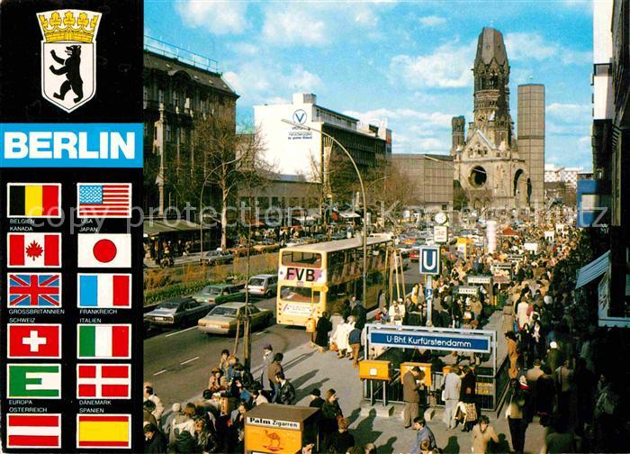 BERLIN  CITY Kurfuerstendamm mit Kaiser Wilhelm Gedaechtniskirche