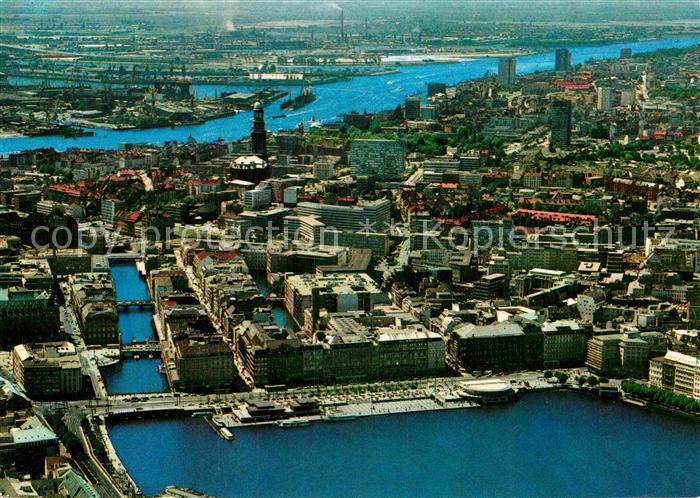 HAMBURG  CITY Fliegeraufnahme mit Jungfernstieg und Elbe
