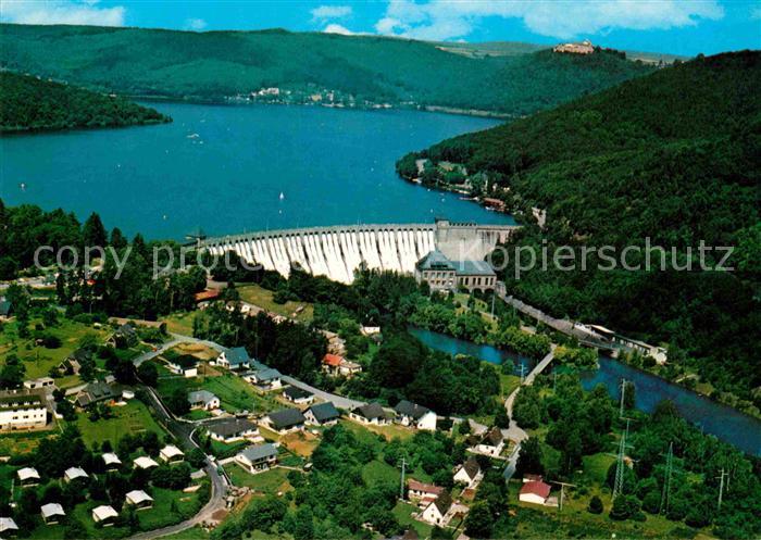 Hemfurth-Edersee Fliegeraufnahme Staumauer Schloss-Waldeck