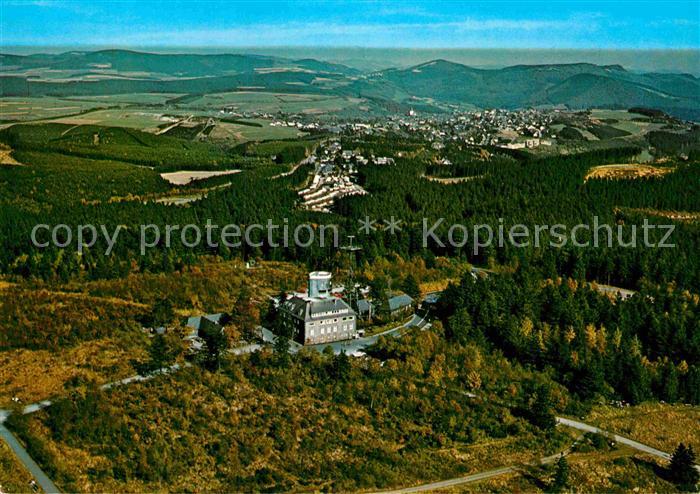 Winterberg Hochsauerland Astenturm auf dem Kahlen Asten Berghotel Fliegeraufnahm