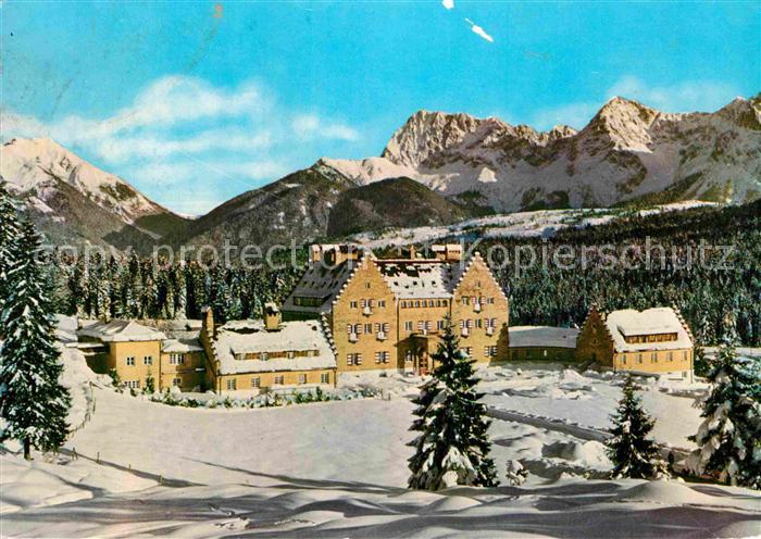 Klais Evangelisches Hochgebirgs Erholungsheim Schloss Kranzbach Winterpanorama B