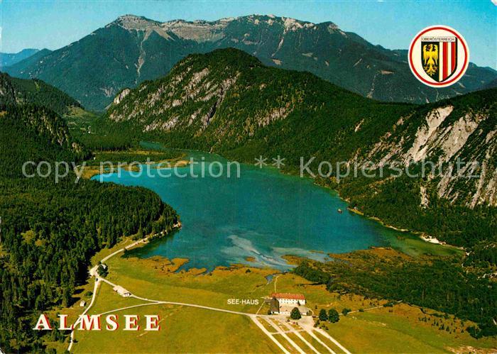 Almsee Fliegeraufnahme Gruenau im Almtal