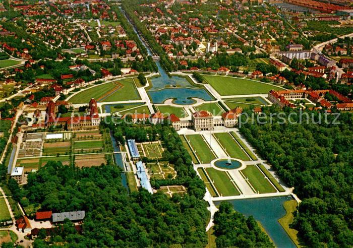 Muenchen Bayern Schloss Nymphenburg Fliegeraufnahme