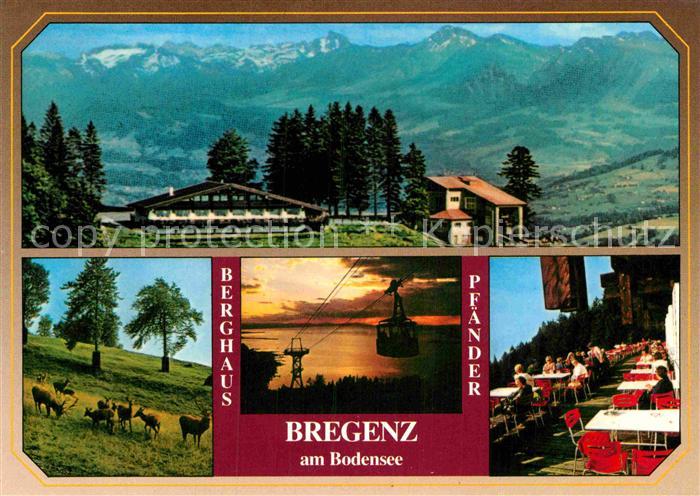 Bregenz Bodensee Berghaus Pfaender mit Wildpark Bergbahn Alpenpanorama