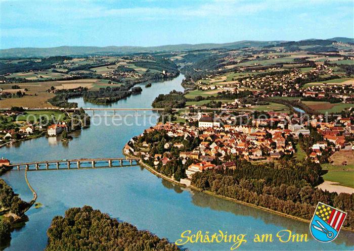 Schaerding Kneippkurstadt Grenzstadt Fliegeraufnahme