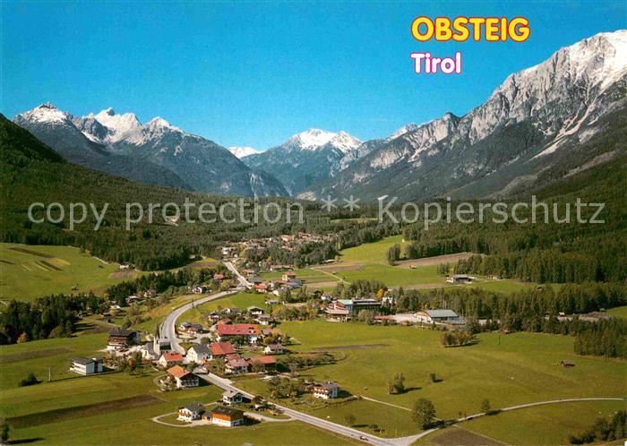 Obsteig Tirol Sonnenplateau Alpenpanorama Fliegeraufnahme