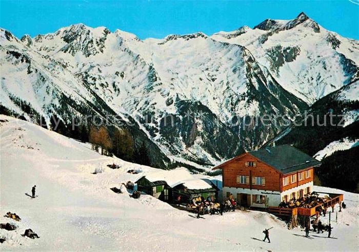 Mallnitz Kaernten Haeusler Alm Wintersportplatz Tauernbahn mit Ankogel