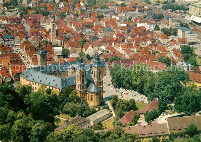 Bad Mergentheim Altstadt mit Kirche Fliegeraufnahme