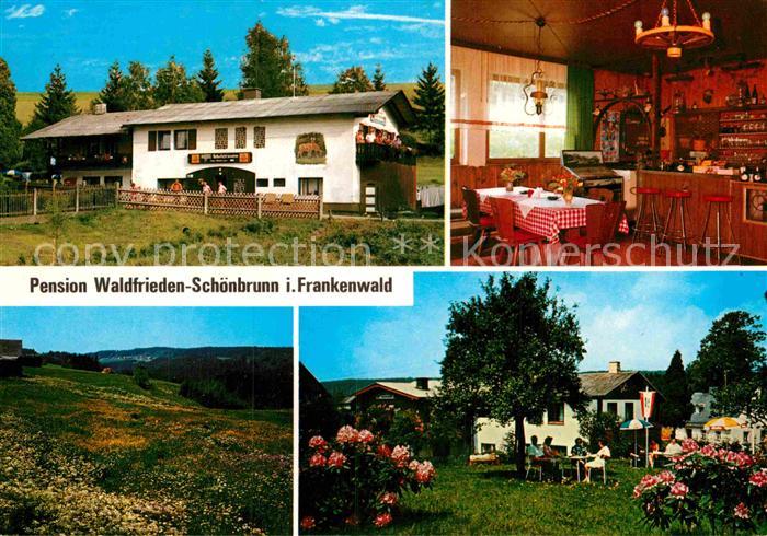 Schoenbrunn Wald Gasthof Pension Waldfrieden Garten Landschaftspanorama