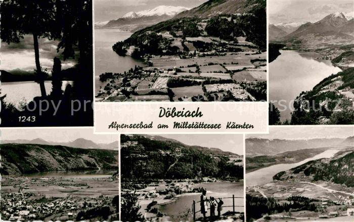 Doebriach Millstaettersee Fliegeraufnahme See Abendstimmung