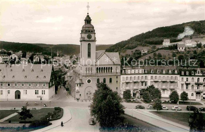 Bad Schwalbach Teilansicht Kirche Platz