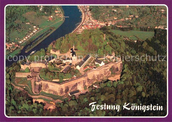 Koenigstein Saechsische Schweiz Fliegeraufnahme Festung