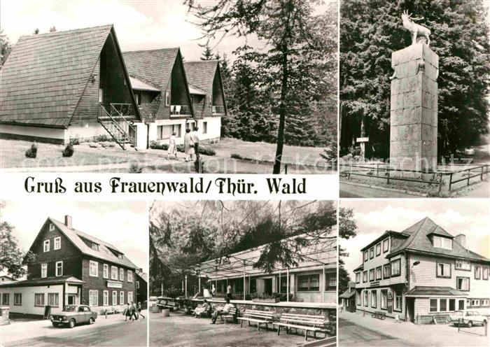 Frauenwald Thueringen Rennsteig Wanderhuetten Monument Bohrstuhl Gaststaette Wal