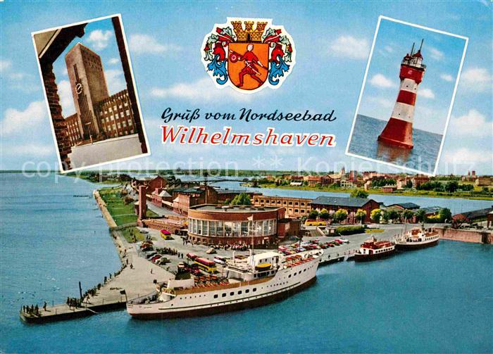 Wilhelmshaven  CITY Rathaus Leuchtturm Roter Sand Baederflotte
