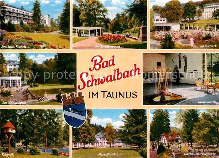 Bad Schwalbach Kurhotel Weinbrunnen Kurpark Badehaus Golfplatz Stahlbrunnen