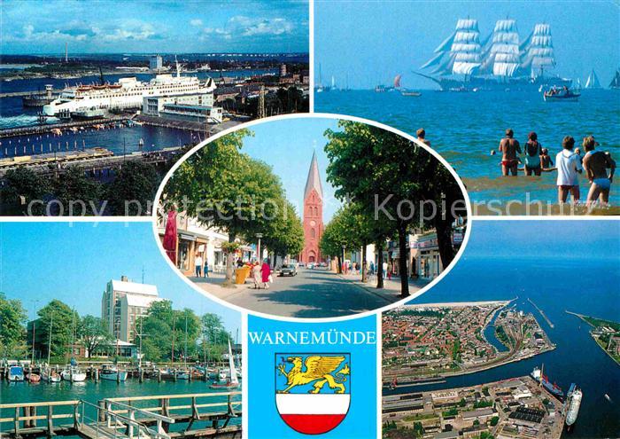 Warnemuende Ostseebad Faehre nach Gedser Gorch Fock Alter Strom Warnow Muendung