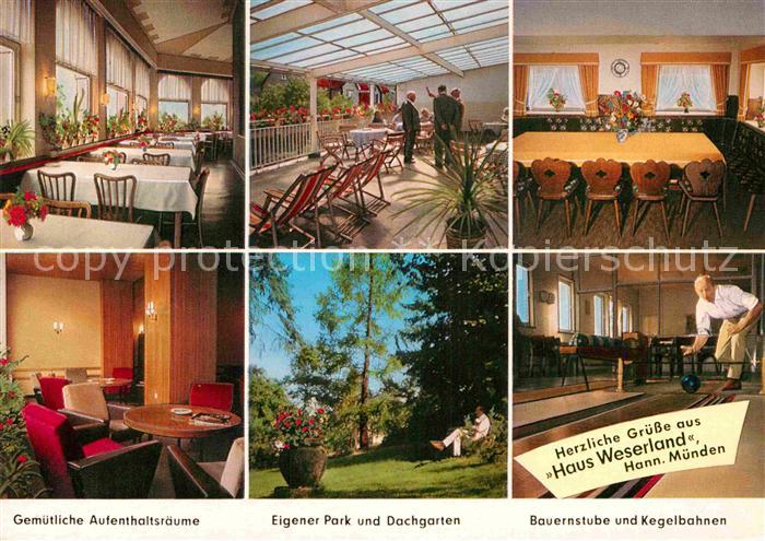 Hann. Muenden Aufenthaltsraeume Park Dachgarten Kegelbahn Gastraeume