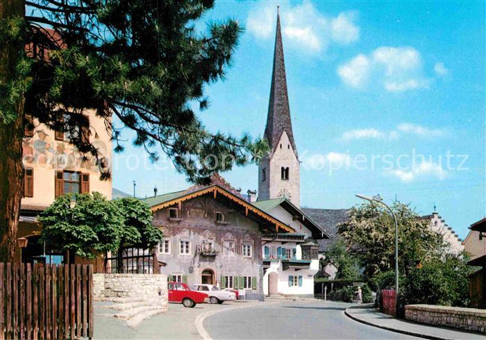 GARMISCH-PARTENKIRCHEN Bayern Alte Kirche mit Brauhaus und Hotel Husar
