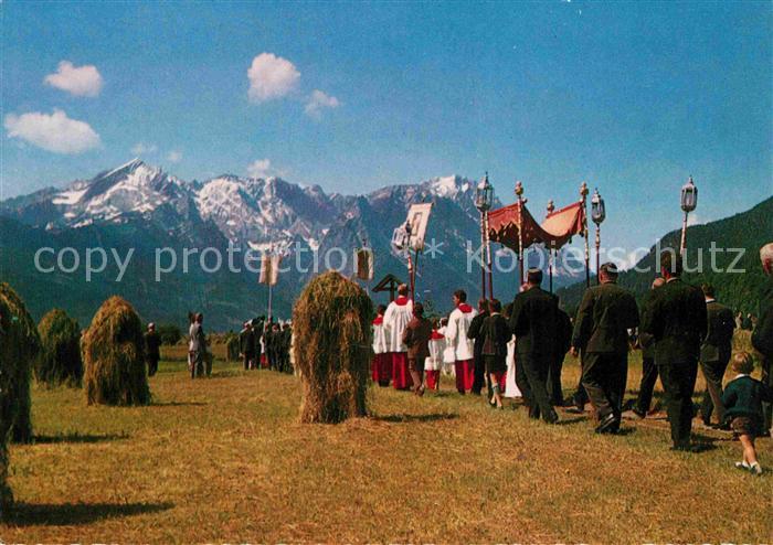 Farchant Fronleichamsprozession Zugspitzgruppe