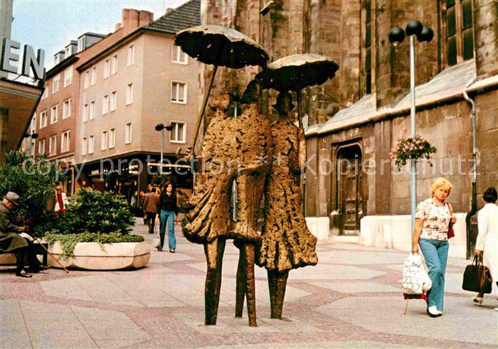 Bad Aachen Bronzeplastik Aachener Wetter Grosskoelnstrasse