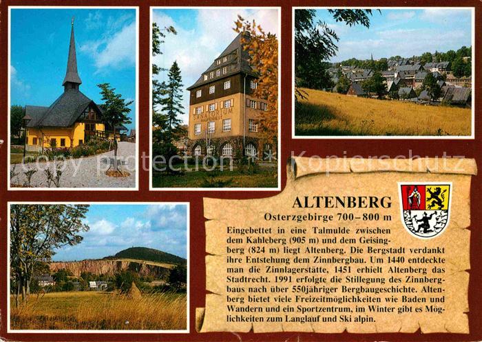 Altenberg Erzgebirge Kirche Kliniksanatorium Raupennest Stadtblick Geisingberg m