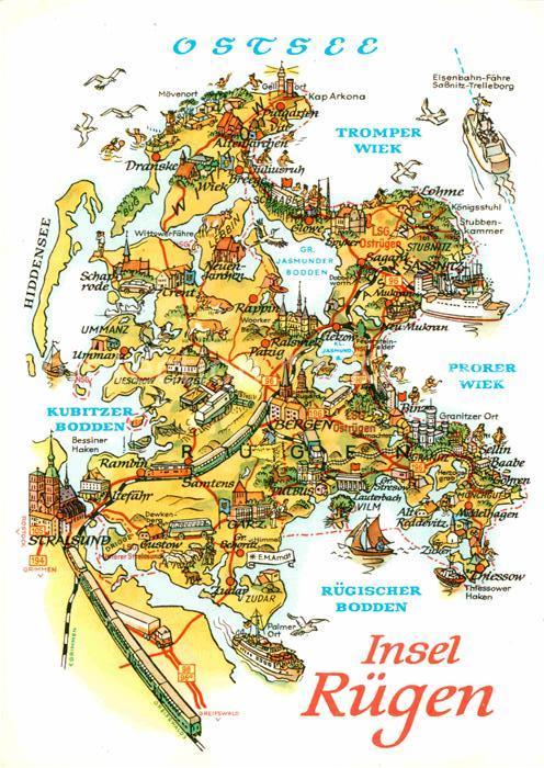 Ruegen Inselkarte Illustration