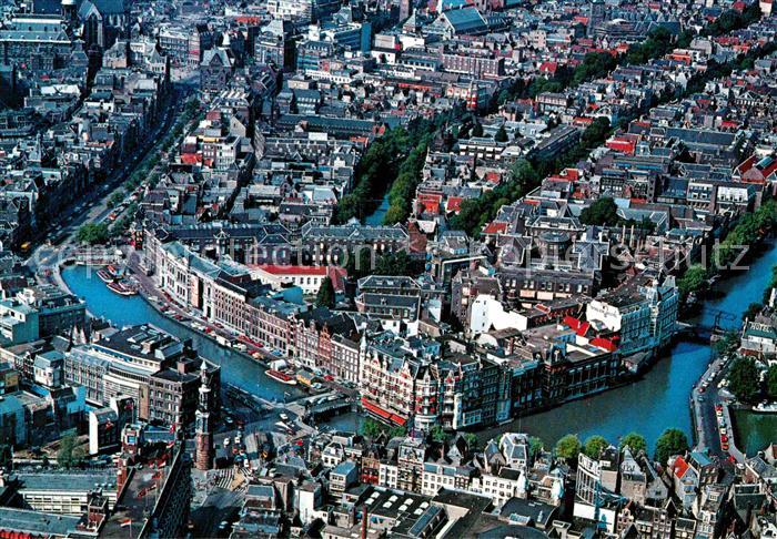Amsterdam Niederlande Panorama centrum met Rokin Fliegeraufnahme