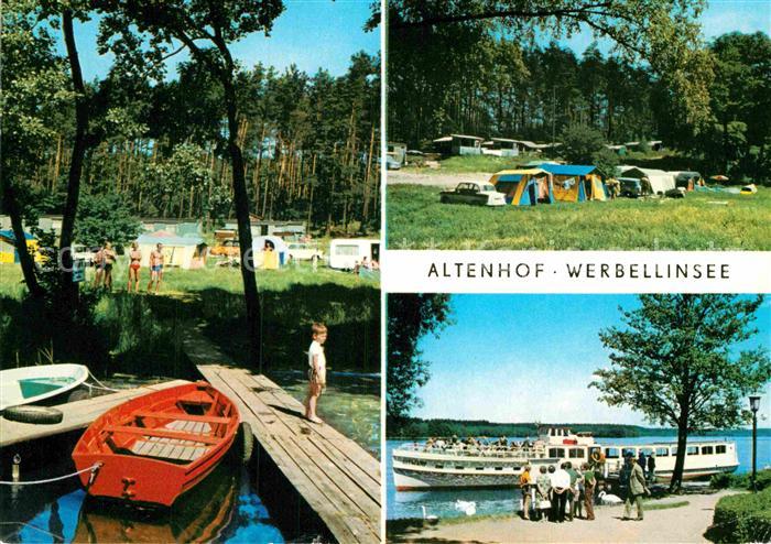 Altenhof Werbellinsee Campingplatz Bootsanleger Ausflugsdampfer Ruderboot