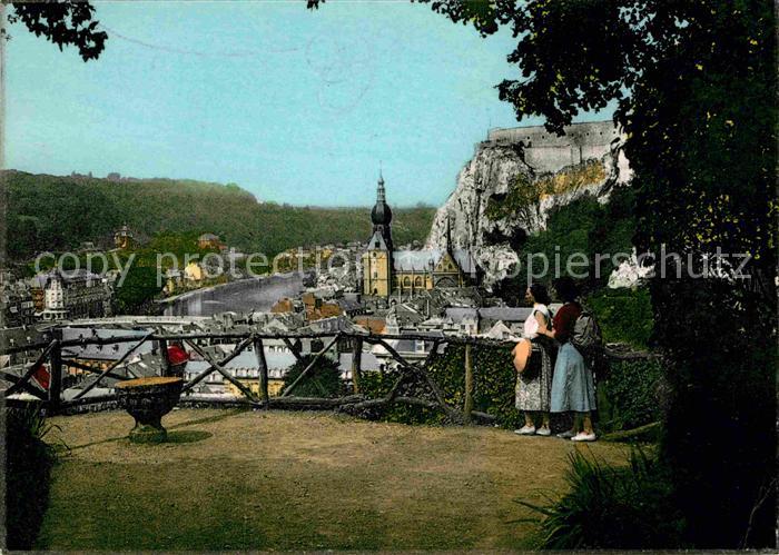 Dinant Wallonie Vue des Jardins du Mont Fat Belvedere de la Roche a Pic