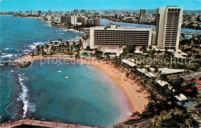 San Juan Puerto Rico Caribe Hilton International Hotel Beach aerial view