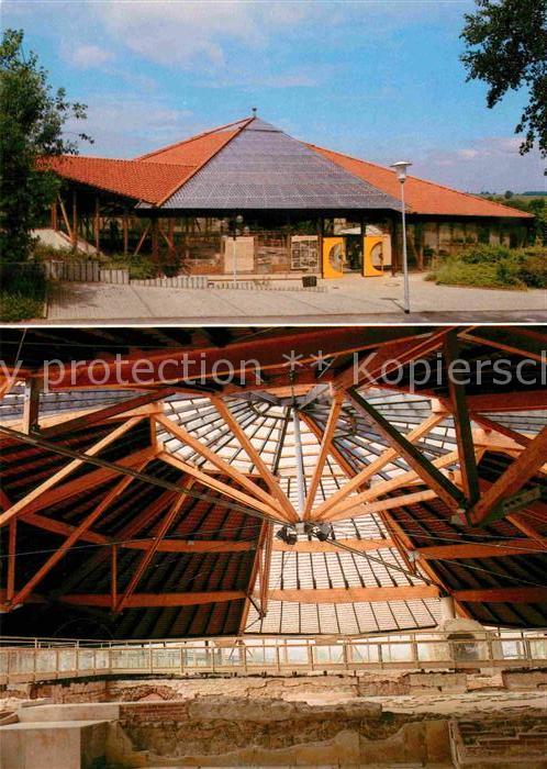 Weissenburg Bayern Roemische Thermen Aussenansicht und Dachkonstruktion