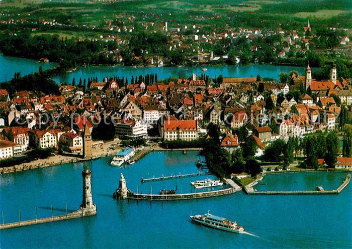 Lindau Bodensee Halbinsel Hafen Ferieninsel Fliegeraufnahme