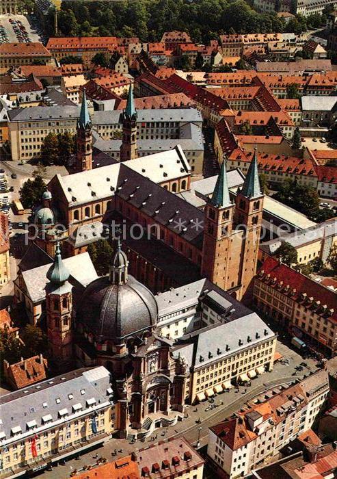 WueRZBURG Bayern Neumuenster und St Kilians Dom Fliegeraufnahme