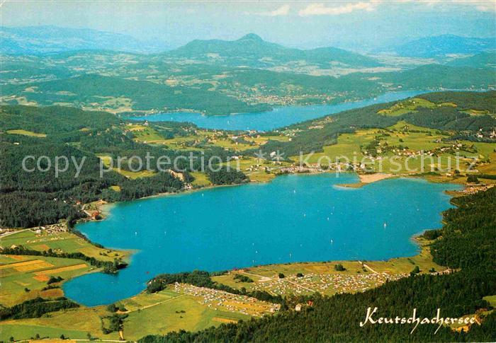 Keutschach See Keutschachersee mit Woerthersee Fliegeraufnahme