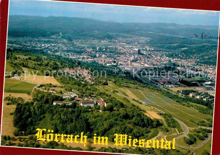 Loerrach Panorama Wiesental Fliegeraufnahme