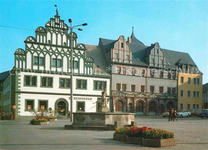 Weimar Thueringen Marktplatz Brunnen Giebelhaus