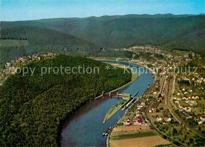 Neckarsteinach mit Dilsberg Fliegeraufnahme